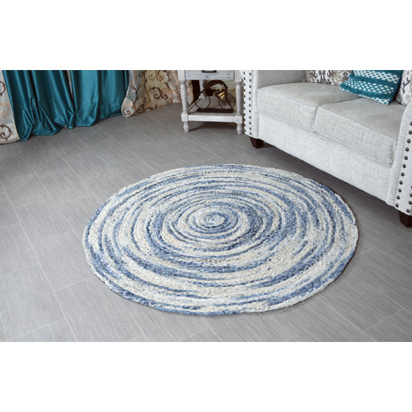Dovecove Round Fallsview Handmade Braided Cotton White Area Rug Wayfair